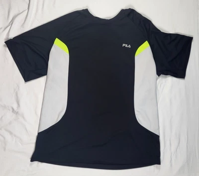 Camisa FILA Para Hombre XL Negra Blanca Manga Corta Activo Atletismo Logo Foto 1 de 4
