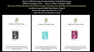 Liberia 1999 USA UN Summit Armenia President Robert Sedraki Kocharyan Proof MNH - Bild 1 von 4