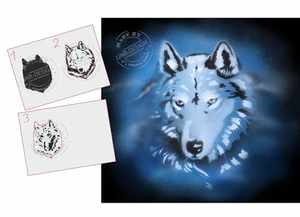 AS-086 Wolves step by step stencil template acrylic airbrush spray wall paint - Picture 1 of 2