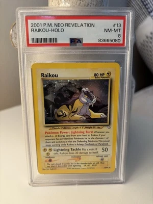 PSA 8 2001 Pokemon Raikou 13/64 Neo Revelation Holo NM/Mint 💎 - Image 1 of 3