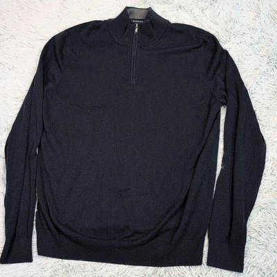 Lands' End Sweatshirt Mens L Tall Blue Quarter Zip Cozy Preppy Outdoors Comfort - Image 1 of 4