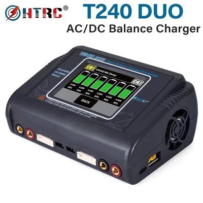 HTRC T240 DUO RC Charger Discharger Dual Channel AC/DC 150W Balance Lipo Charger - Image 1 of 4