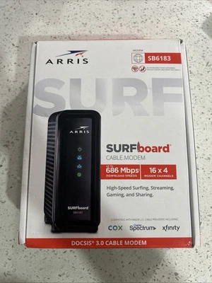 ARRIS SURFboard (16x4) DOCSIS 3.0 Cable Modem SB6183 Black - Image 1 of 4