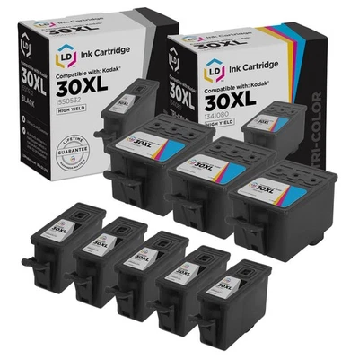 LD Comp for Kodak 30XL 8pk HY Ink 5x 1550532 3x 1341080 C110 C310 C315 2150 2170 - Image 1 of 4