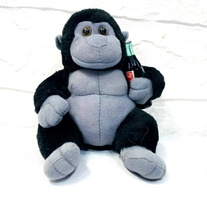 Coca-Cola MARCA 6" peluche nero gorilla che tiene bottiglia di coca cola 1996 vintage - Foto 1 di 9