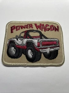 Vintage HTF c 80s DODGE POWER WAGON TRUCK EMBROIDERD PATCH - Picture 1 of 3