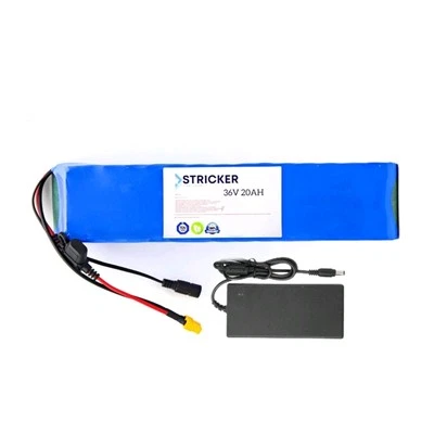 STRICKER AKKUMULATOREN E-Bike E-Scooter Akku 36V 20Ah XT60 + Ladegerät BMS Batterie Roller Neu