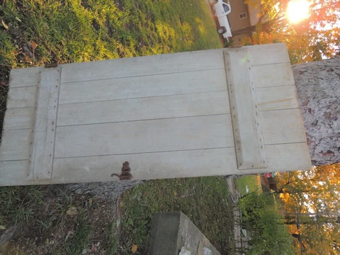 Antique Vintage Wood BARN DOOR FARM DOOR 67"H-29W w/Original Hardware Red paint Cover