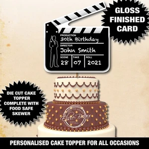 40TH 50TH 60TH 007 Movie Clapper JAMES BOND Birthday Cake Topper Personalised 50 - Picture 1 of 6