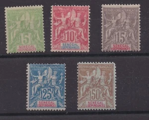 SENEGAL SERIE COMPLETE DE 5 TIMBRES NEUF* N° 21 à 25 Cote: 160€ - Imagen 1 de 2