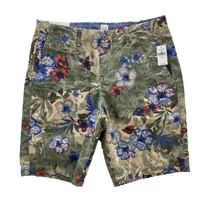 Pantalones Cortos Chinos Gap Para Hombre 31 Multicolor 10 Pulgadas Hawaiano Floral Preppy Tropical Foto 1 de 4