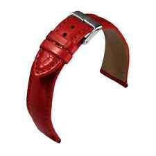 Watch Strap Crocodile Alligator Leather Red From Barington / Eulit - 18, 20 mm