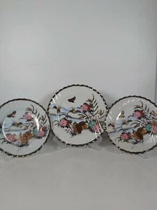 3x Vintage Hand Painted Japanese Plates, 18cm & 21.5cm - Picture 1 of 12