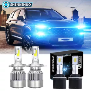 For Hyundai Santa Fe 2002-2006 Combo 9003 H4 880 4*LED Headlight Fog Light Bulbs - Picture 1 of 11