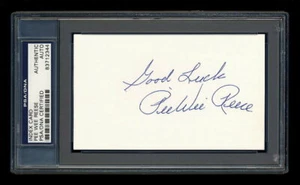 PEE WEE REESE SIGNED MINT INDEX CARD PSA/DNA SLABBED AUTOGRAPH BROOKLYN DODGERS - Picture 1 of 1