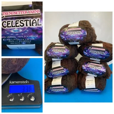 HILO PESTAÑAS NAILON MERINO CELESTIAL TRENDSETTER Marrón 556 Lote 450 7 madejas 338 g Foto 1 de 4