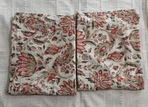 Set Of 2 Pottery Barn Octavia Paisley Standard Sham Linen Blend Floral Tan - Picture 1 of 6