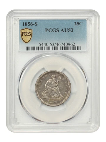 1856-S 25C PCGS AU53 Cover