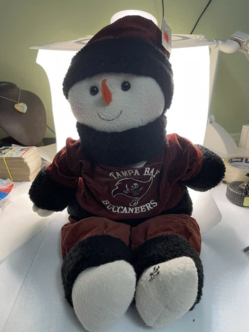 NFL Tampa Bay Buccaneers Snowflake Friend Plush Snowman 24” W/ Corduroy Clothes Cover