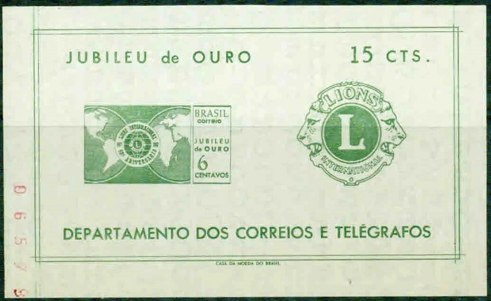 BRASIL –1967– JUBILEU DE OURO DOS LEÕES– MUITO BOM ESTADO** - Imagem 1 de 1
