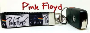 Pink Floyd Key Fob Wristlet Keychain 1"wide Zipper pull Camera strap handmade - Picture 1 of 12