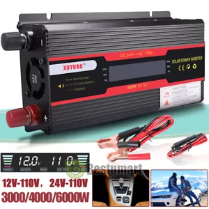 6000W Vehicle Car Power Inverter Watt DC 12V to AC 110V Pure Sine Wave Converter - Picture 1 of 94