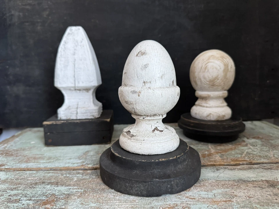 Acabamentos de madeira vintage com base/exibição Tô pronta - Imagem 1 de 4