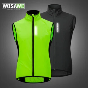 WOSAWE Men's Windproof Cycling Vest MTB Bike Running Top Breathable Sportswear - Picture 1 of 21