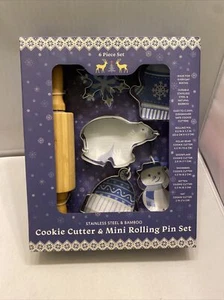 Cookie Cutter and Mini Rolling Pin Set Mold 6-Piece Kitchen - Bild 1 von 12