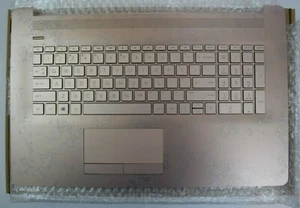 For HP LAPTOP KEYBOARD PALMREST TOUCHPAD ASSEMBLY ROSE GOLD L28505-001 -OPEN NEW - Picture 1 of 6