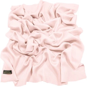 Baby Pink Solid Color Nepalese Fringe Shawl Scarf Stole Pashmina CJ Apparel NEW - Picture 1 of 12