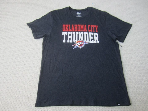 Oklahoma City Thunder Shirt Mens XL Gray NBA Basketball 47' Brand Crew Neck Cover