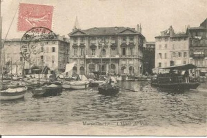 Postcard Stamped 10C Semeuse Lined Marseille City Hall 1905 FOM - Picture 1 of 2