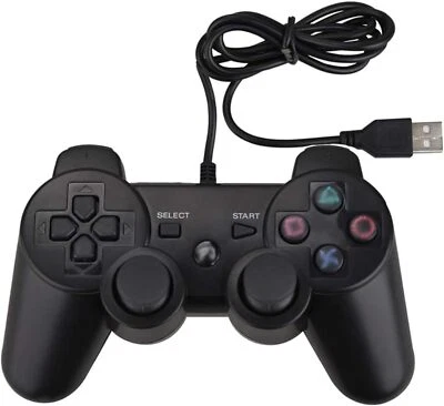 Wired Controller for PS3 Dual Shock Vibration Ergonomic 6 Axis Sensor 1.8M Cable - Image 1 of 3