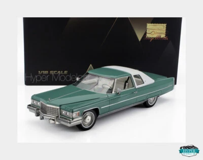 STAMP-MODELS 1/18 CADILLAC COUPE DE VILLE 1976 GREEN/WHITE ART. STM1976603 - Immagine 1 di 2