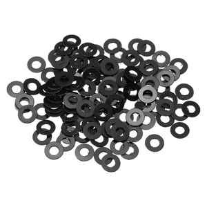 120Pcs M2 Nylon Flat Washers Plastic Washer 2.5mm ID 5mm OD 0.5mm Thick, Black - Picture 1 of 6