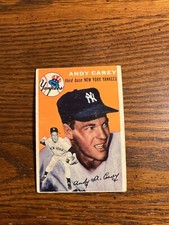 1954 TOPPS BASEBALL CARD #105 ANDY CAREY YANKEES!! EX+/EXMT!!!!!!!!!