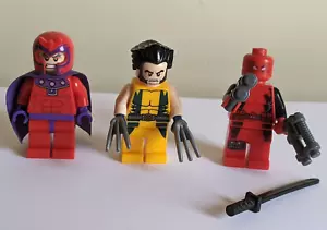 Lego Deadpool Wolverine & Magneto Minifigures ONLY From 6866 Faded Head See Pics - Picture 1 of 18