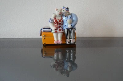 N9548s STATUA SCATOLA GATTI PICNIC ROSEMARIE BENEDIKT AUTOMOBILE VILLEROY & BOCH - Immagine 1 di 4