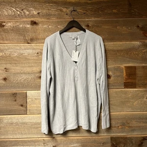 Barefoot Dreams Neu mit Etikett - CozyChic ultraleichter gerippter Henley-Pullover Ozean 2XL - Bild 1 von 7