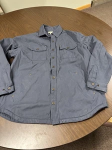 Duluth Trading Co Fleece gefütterte blaue Denim Jeansjacke Druckknopfleiste Herren XL Tall - Bild 1 von 21
