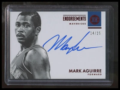 MARK AGUIRRE 2017-18 ENCASED ENDORSEMENTS RED AUTOGRAPH AUTO /25 - Image 1 of 2