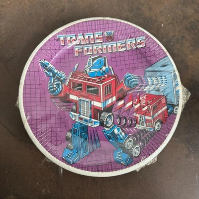 5x Vintage 1984 TRANSFORMERS Birthday Party Plates - New Old Stock Unique - Image 1 of 4