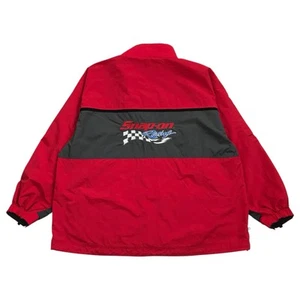 SNAP ON TOOLS WINDBREAKER JACKET 3XL XXXL RED RACING SWINGSTER VINTAGE NO ZIPPER - Picture 1 of 5
