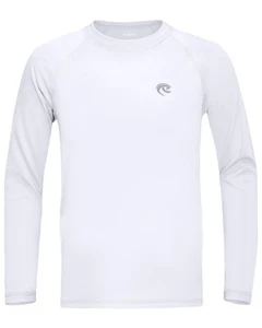 Boys UPF 50+ Swim Shirt Long Sleeve 1 or 2 Pack UV Protection Rash Guard - Picture 1 of 4