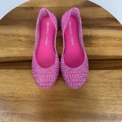 Nuevo Big Kids Mini Melissa Campana Rosa Jalea Cómodo Tejido Pisos Talla 2 Y Nuevo Sin Caja Foto 1 de 4