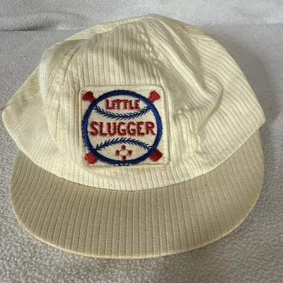 Vintage Little Slugger White Cotton Baseball Cap Hat Toddler 1960s - Image 1 of 4