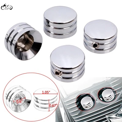 Chrome Head Bolt Covers For Harley Electra Glide FLHTC FLHT Sportster 883 XLH883 Foto 1 de 4