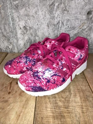 Adidas Sneakers Size 5.5 ZX Flux Splatter Pink Rose Athletic Women's Shoe S77908 - Image 1 of 4