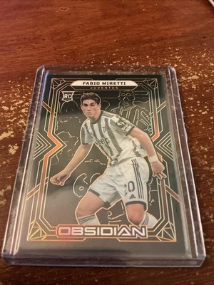 Fabio Miretti 2022-23 Panini Obsidian Electric Etch Orange 18/40 #155 Rookie RC - Image 1 of 2